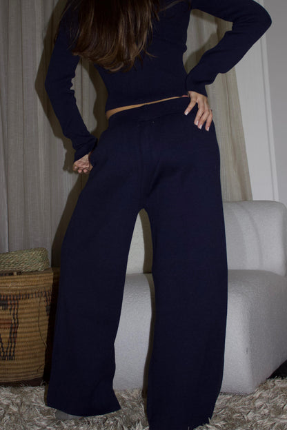 Navy Knitted Pants