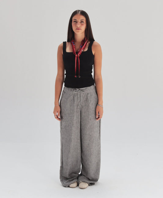 Gray Linen Trousers