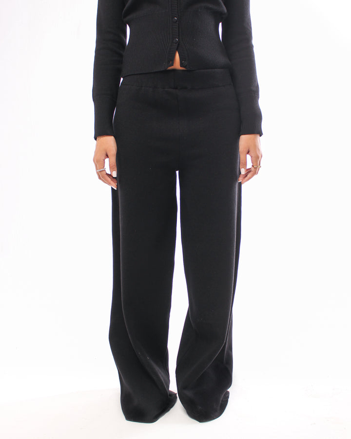 Black knitted pants
